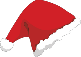 Santa Christmas hat red color no background