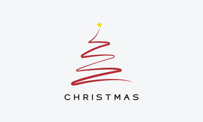 Christmas tree vector logo icon design