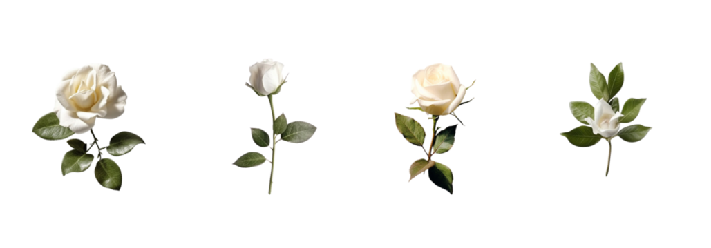 Watercolor flowers on a white background without shadows for illustration.