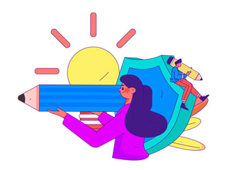 Protect intellectual property flat vector concept operation hand drawn illustration