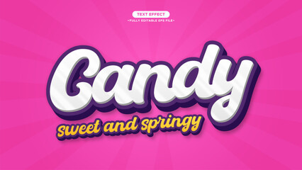 candy sweet and springy vector text effect. fully editable font and text
