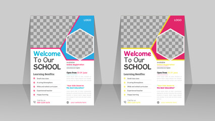 modern school flyer design  template for admission