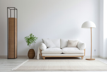 Modern living room interior with minimal decoration