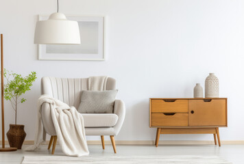 Modern living room interior with minimal decoration