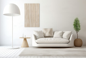 Fototapeta na wymiar Modern living room interior with minimal decoration