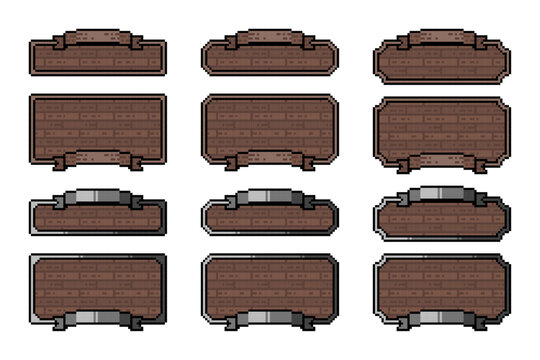 ドット絵 木製風フレームセット（リボンあり）※リボン取り外し可