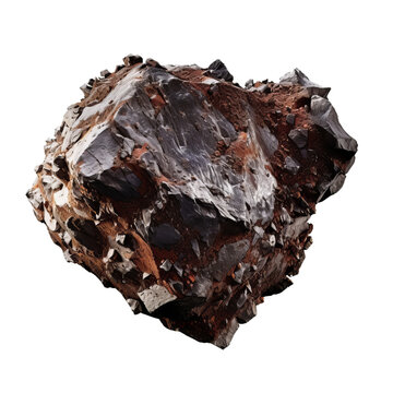 Meteorite isolated on transparent background. Generative AI image