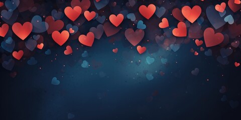 valentine day background with hearts - obrazy, fototapety, plakaty