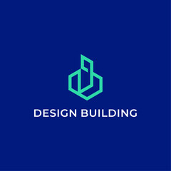  letter BD logo and building design