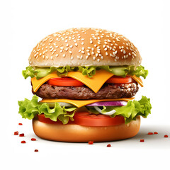 hamburger isolated on white