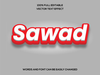 Sawad 3d Editable text effect vector
