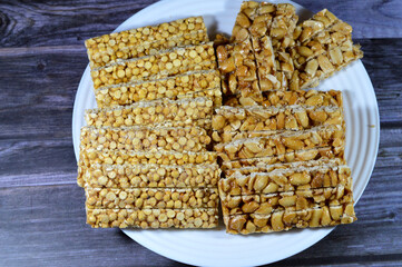 Eastern candy of chickpeas and peanuts legume made as a celebration of Maloud Mawled Nabawy or the...