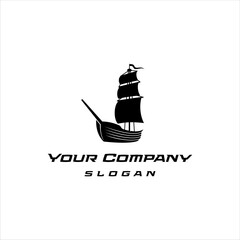 Sailing ship logo with elegant style design