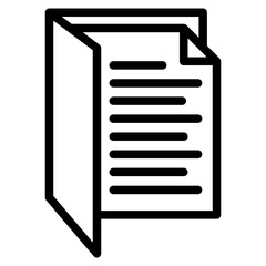 Document vector icon isolated vector graphic. Paper document page icon vector element. Agreement file symbol