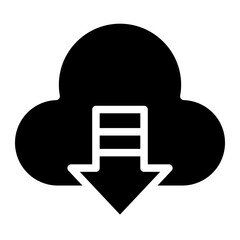 cloud download glyph icon