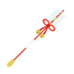 鏑矢。フラットなベクターイラスト。
Kaburaya: Japanese arrow with a whistle attached. Flat designed vector illustration.