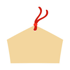 絵馬（無地）。フラットなベクターイラスト。
Plain ema: wooden plaques that people write their prayers or wishes on. Flat designed vector illustration.