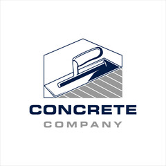Concrete finishing trowel logo with elegant style design