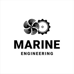 Ships propeller and gear logo with masculine style design © Dedy Andreas