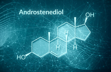 Androstenediol structural chemical formula. Androgen steroid hormone
