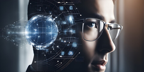ai artificial intelligence data science information technology concept businessman