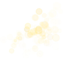 Abstract golden shining bokeh isolated on transparent background