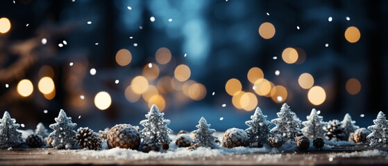 Blurred bokeh light background, Christmas and New Year holidays background