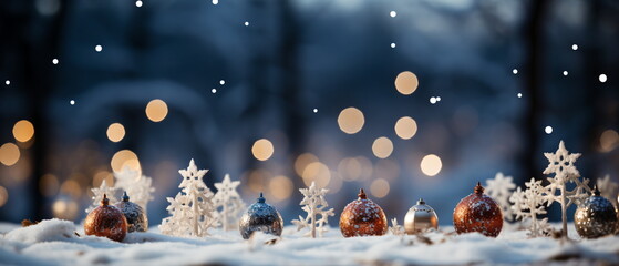 Fototapeta na wymiar Blurred bokeh light background, Christmas and New Year holidays background