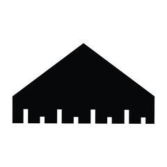 Stationery, stationary, triangle scale icon