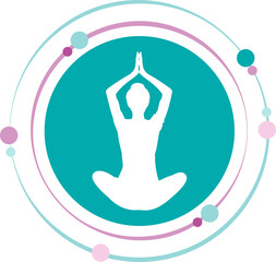 Yoga lotus pose illustration graphic icon symbol transparent background