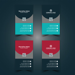 Free Vector CMYK Color Unique And Stylish  Corporate Business Card Design Template