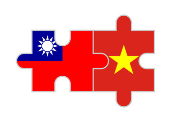 puzzle pieces of taiwan and vietnam flags. vector illustration isolated on white background - Powered by Adobe