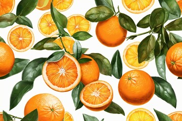 tangerines with leaves