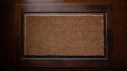 Blank brown door mat on the floor at home. - obrazy, fototapety, plakaty
