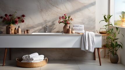 Modern toilet bowl in stylish bathroom interior