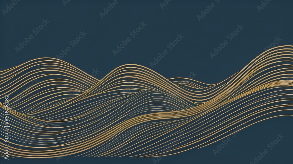 Aufkleber japanese background with line wave pattern illustration . abstract art banner with geometric pattern