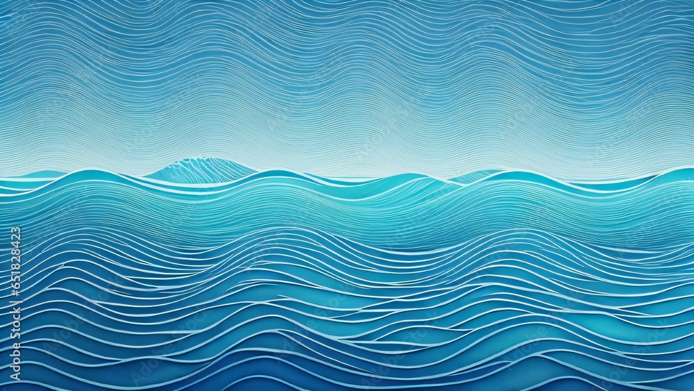 Aufkleber japanese background with line wave pattern illustration . abstract art banner with geometric pattern