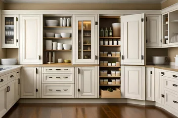 Foto op Canvas Home storage area organize management home interior design pantry shelf and storage for store food and stuff in kitchen home design. © AI by Yasir