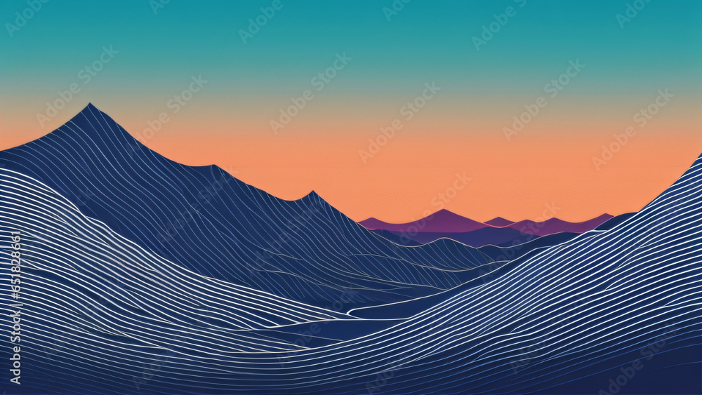 Aufkleber japanese background with line wave pattern illustration . abstract art banner with geometric pattern