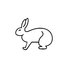 Vector line art icon rabbit. Icons, symbols, logo design elements, illustration of a stylized cute bunny.