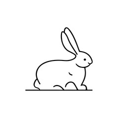 Vector line art icon rabbit. Icons, symbols, logo design elements, illustration of a stylized cute bunny.