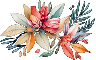 Watercolor flowers, Transparent background, Floral clipart, Watercolor botanicals, Flower illustrations, Watercolor floral elements