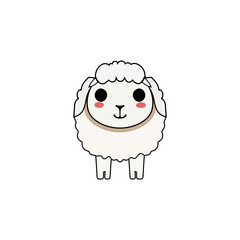 Cute Little Lamb Vector illustration. flat design isolated