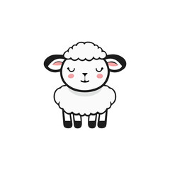 Cute Little Lamb Vector illustration. flat design isolated
