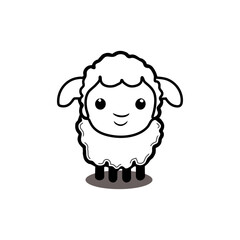 Cute Little Lamb Vector illustration. flat design isolated