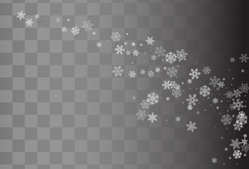 Silver Snowflake Vector Transparent Background.
