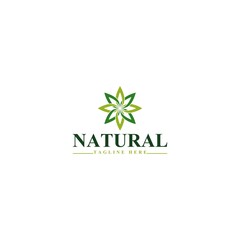 Fototapeta na wymiar Natural Lotus flower logo isolated on white background
