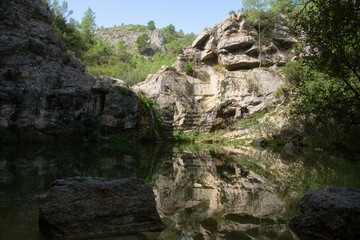 Obraz premium Natural scenery with mountains and a lake. Enchanted Ravine, Spain