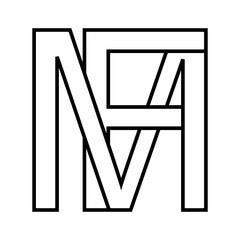Logo sign mf fm icon double letters logotype m f
