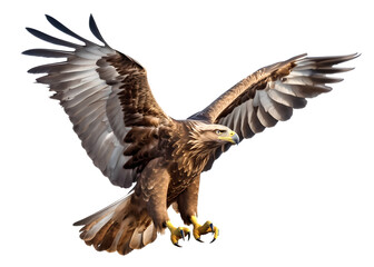 Flying eagle isolated on png background